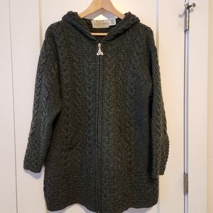 Aran Sweater Market Hooded Cardigan size 2XL
